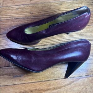 Walter Steiger Plum Handmade Heels - Size 8B Elegant Plum Leather Heels